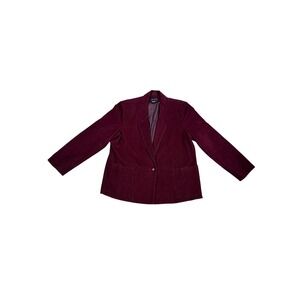 Vtg‎ Collections Burgundy Corduroy Blazer Jacket Women Size 17 18 Single Button
